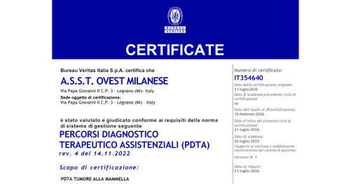 CERTIFICATO BREAST UNIT